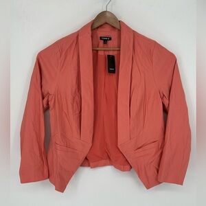 NEW!! Torrid Women's Sz 1 Cut Away Open Blazer Lantana Peach Jacket Career M7